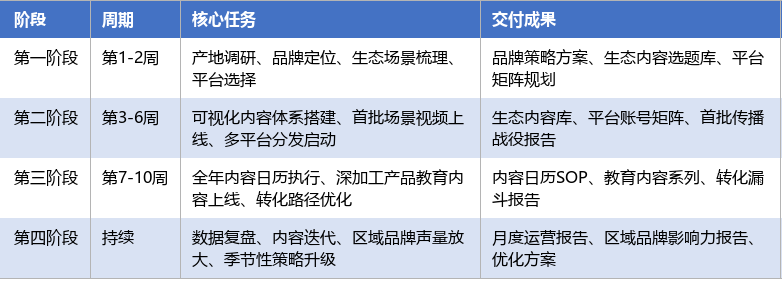 落地实施路径表